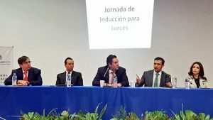 El Magistrado Presidente  Rodrigo Moreno Trujillo participando en la "Jornada de Inducción Electoral para Jueces"